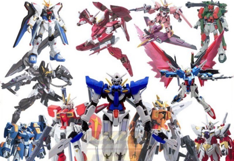 Model robot Gundam yang telah dipasang