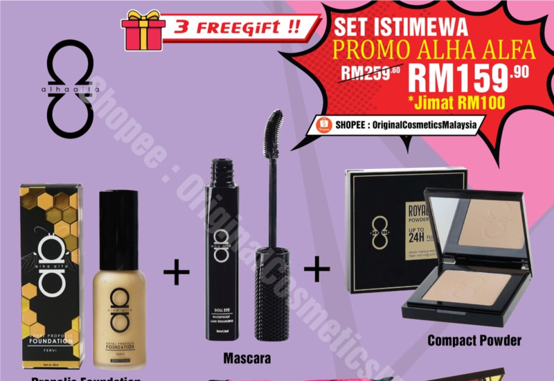 Set kosmetik untuk solekan wanita