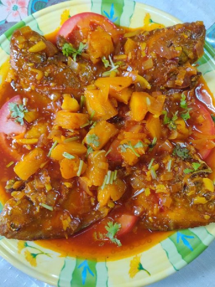 Ikan bawal masak sweet and sour